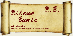 Milena Bunić vizit kartica